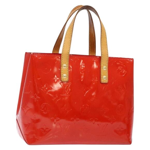 LOUIS VUITTON Monogram Vernis Reade PM Hand Bag Red Rouge M91088 - Picture 1 of 12